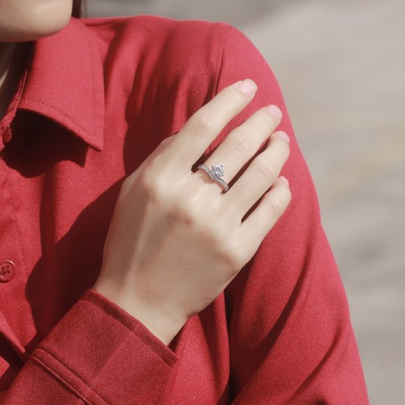 Certified 3ct. t.w. Moissanite Diamond Crown Engagement Ring NEW - Picture 4 of 9